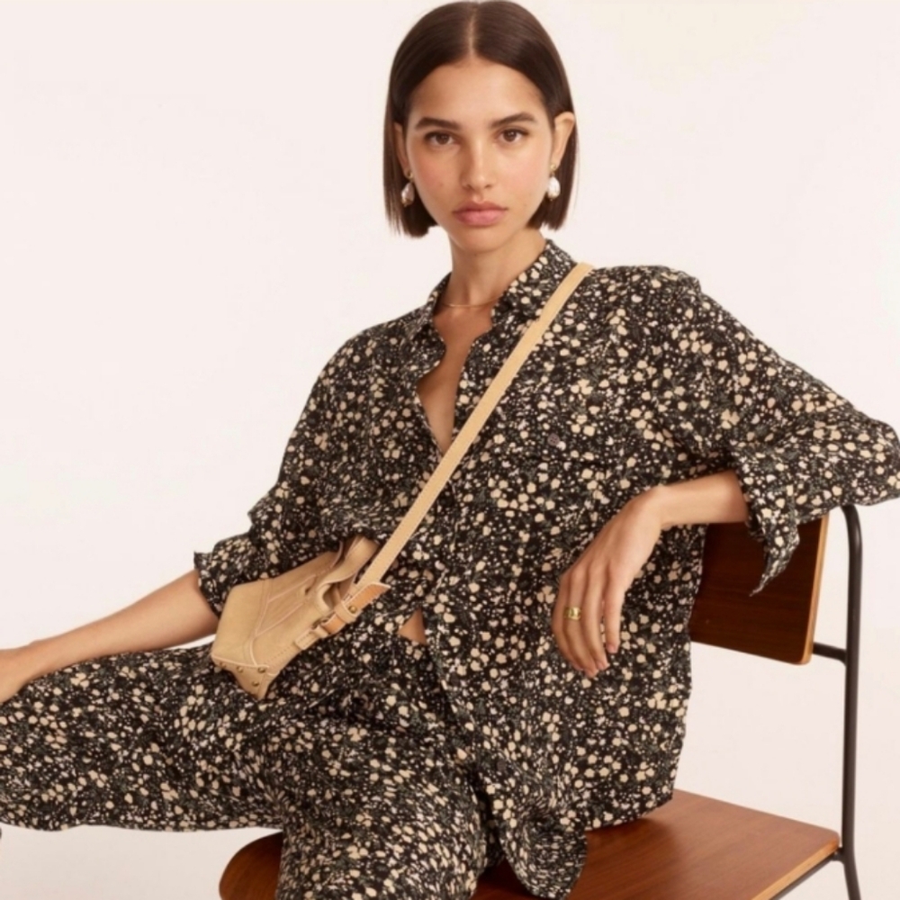 J. Crew Classic Fit Silk Shirt Fall Garden Floral 4